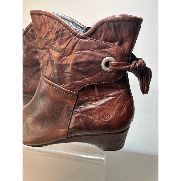 Josef Siebel Women’s Brown Leather Boho Ankle Boots Side Zip EU 40 US 9 - Picture 2 of 14